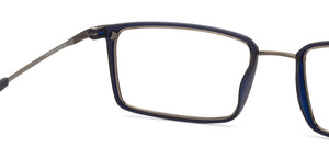 Silver Rectangle Full Rim Unisex Eyeglasses by Lenskart Air Online-118430