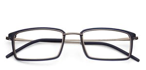 Silver Rectangle Full Rim Unisex Eyeglasses by Lenskart Air Online-118430
