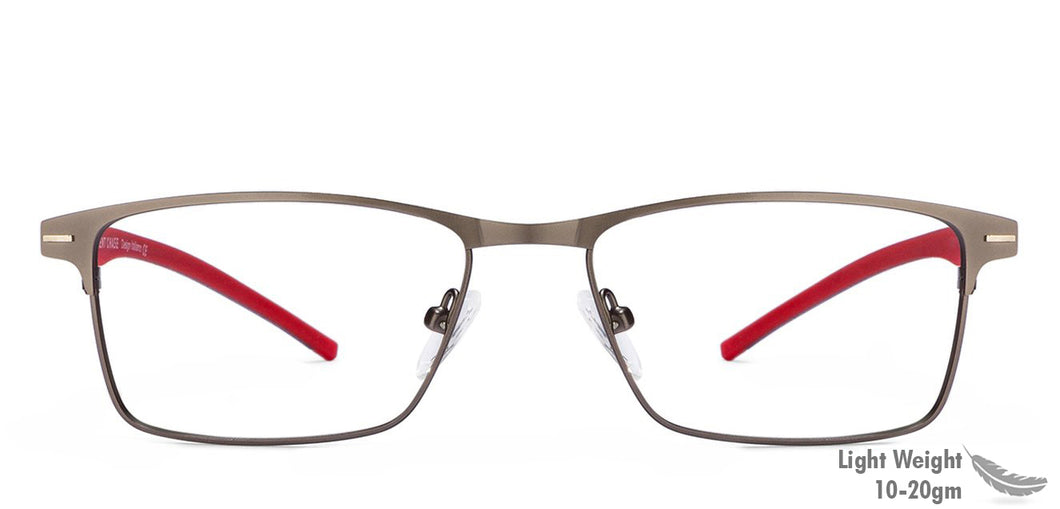 Gunmetal Rectangle Full Rim Unisex Eyeglasses by Vincent Chase Online-118445