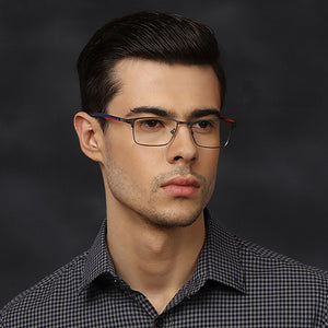 Gunmetal Rectangle Full Rim Unisex Eyeglasses by Vincent Chase Online-118445