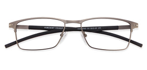 Gunmetal Rectangle Full Rim Unisex Eyeglasses by Vincent Chase VC-127141