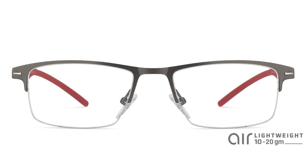 Black Rectangle Half Rim Unisex Eyeglasses by Lenskart Air Online-118450