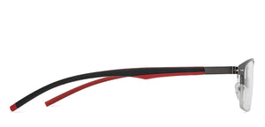Black Rectangle Half Rim Unisex Eyeglasses by Lenskart Air Online-118450
