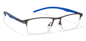 Grey Rectangle Half Rim Unisex Eyeglasses by Lenskart Air Online-118451