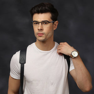 Grey Rectangle Half Rim Unisex Eyeglasses by Lenskart Air Online-118451