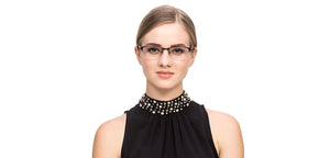 Red Rectangle Half Rim Unisex Eyeglasses by Vincent Chase VC-119598