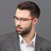 Load image into Gallery viewer, Red Rectangle Half Rim Unisex Eyeglasses by Vincent Chase VC-119598