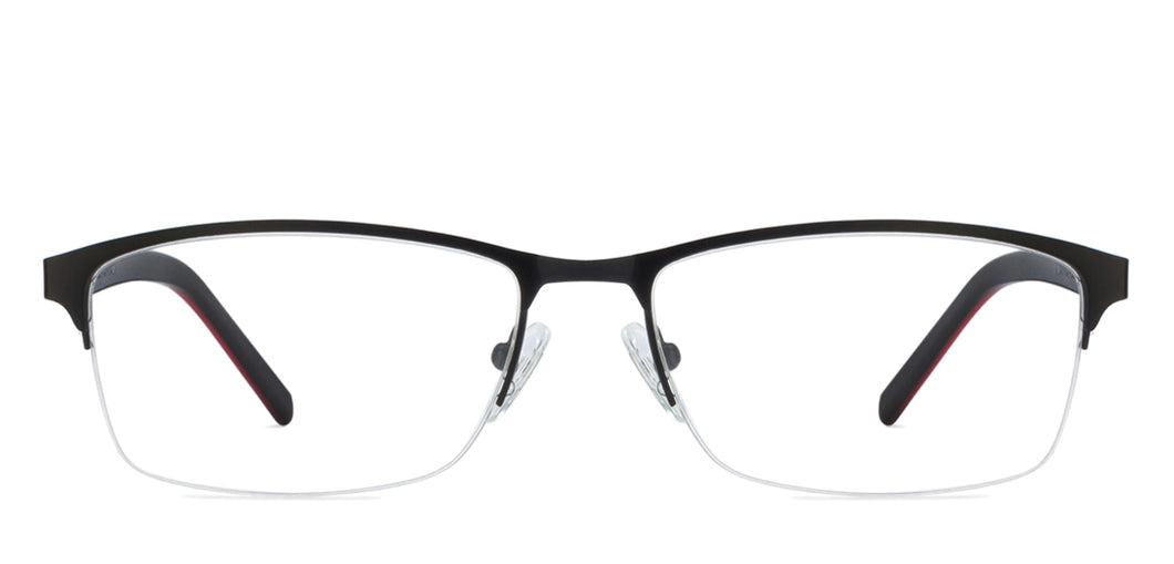 Red Rectangle Half Rim Unisex Eyeglasses by Vincent Chase VC-119598