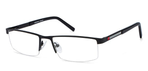 Black Rectangle Half Rim Unisex Eyeglasses by Vincent Chase VC-119613