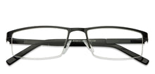 Load image into Gallery viewer, Black Rectangle Half Rim Unisex Eyeglasses by Vincent Chase VC-119613