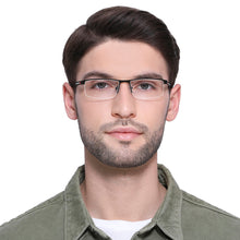 Load image into Gallery viewer, Black Rectangle Half Rim Unisex Eyeglasses by Vincent Chase VC-119613