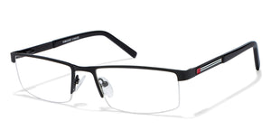 Black Rectangle Half Rim Unisex Eyeglasses by Vincent Chase VC-119613
