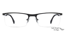 Load image into Gallery viewer, Black Rectangle Half Rim Unisex Eyeglasses by Vincent Chase VC-119622