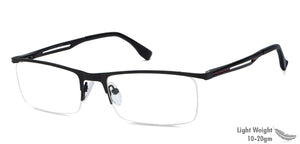 Black Rectangle Half Rim Unisex Eyeglasses by Vincent Chase VC-119622