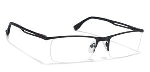 Black Rectangle Half Rim Unisex Eyeglasses by Vincent Chase VC-119622