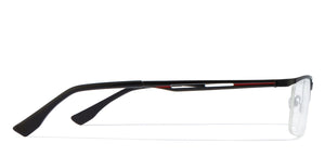 Black Rectangle Half Rim Unisex Eyeglasses by Vincent Chase VC-119622