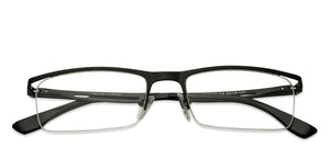 Black Rectangle Half Rim Unisex Eyeglasses by Vincent Chase VC-119622