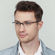 Load image into Gallery viewer, Black Rectangle Half Rim Unisex Eyeglasses by Vincent Chase VC-119622
