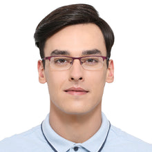 Load image into Gallery viewer, Purple Rectangle Half Rim Unisex Eyeglasses by Vincent Chase VC-119629