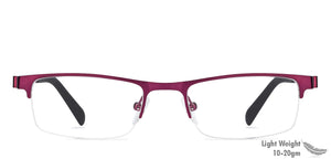 Purple Rectangle Half Rim Unisex Eyeglasses by Vincent Chase VC-119629