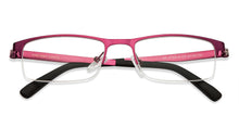 Load image into Gallery viewer, Purple Rectangle Half Rim Unisex Eyeglasses by Vincent Chase VC-119629