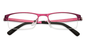 Purple Rectangle Half Rim Unisex Eyeglasses by Vincent Chase VC-119629