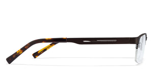 Gunmetal Rectangle Half Rim Unisex Eyeglasses by Vincent Chase Essentials-119656