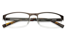 Load image into Gallery viewer, Gunmetal Rectangle Half Rim Unisex Eyeglasses by Vincent Chase Essentials-119656