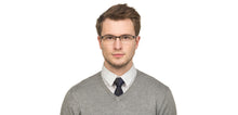 Load image into Gallery viewer, Gunmetal Rectangle Half Rim Unisex Eyeglasses by Vincent Chase Essentials-119656