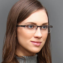 Load image into Gallery viewer, Gunmetal Rectangle Half Rim Unisex Eyeglasses by Vincent Chase Essentials-119656