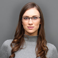 Load image into Gallery viewer, Gunmetal Rectangle Half Rim Unisex Eyeglasses by Vincent Chase Essentials-119656