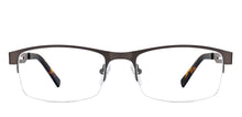 Load image into Gallery viewer, Gunmetal Rectangle Half Rim Unisex Eyeglasses by Vincent Chase Essentials-119656