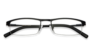 Black Rectangle Half Rim Unisex Eyeglasses by Vincent Chase Online-119661