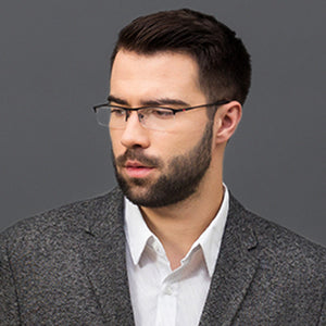 Black Rectangle Half Rim Unisex Eyeglasses by Vincent Chase Online-119661