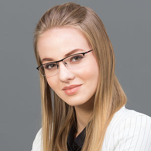 Black Rectangle Half Rim Unisex Eyeglasses by Vincent Chase Online-119661