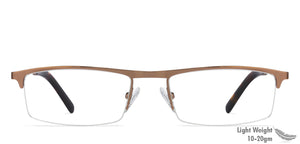 Brown Rectangle Half Rim Unisex Eyeglasses by Vincent Chase VC-119662