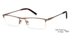 Brown Rectangle Half Rim Unisex Eyeglasses by Vincent Chase VC-119662