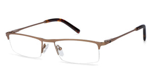 Brown Rectangle Half Rim Unisex Eyeglasses by Vincent Chase VC-119662