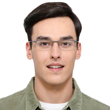Load image into Gallery viewer, Gunmetal Rectangle Half Rim Unisex Eyeglasses by Vincent Chase VC-119663