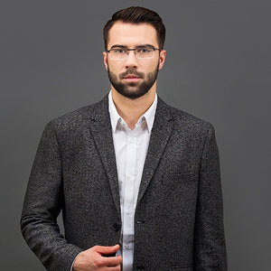 Gunmetal Rectangle Half Rim Unisex Eyeglasses by Vincent Chase VC-119663