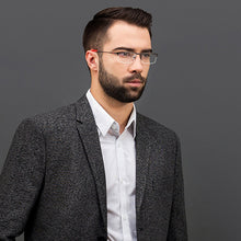 Load image into Gallery viewer, Gunmetal Rectangle Half Rim Unisex Eyeglasses by Vincent Chase VC-119663