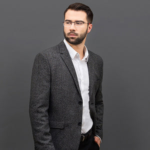 Gunmetal Rectangle Half Rim Unisex Eyeglasses by Vincent Chase VC-119663
