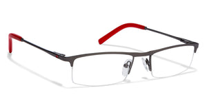 Gunmetal Rectangle Half Rim Unisex Eyeglasses by Vincent Chase VC-119663