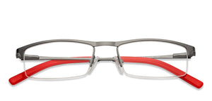 Gunmetal Rectangle Half Rim Unisex Eyeglasses by Vincent Chase VC-119663