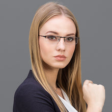 Load image into Gallery viewer, Gunmetal Rectangle Half Rim Unisex Eyeglasses by Vincent Chase VC-119663