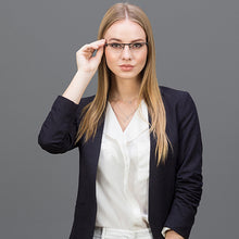 Load image into Gallery viewer, Gunmetal Rectangle Half Rim Unisex Eyeglasses by Vincent Chase VC-119663
