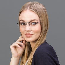 Load image into Gallery viewer, Gunmetal Rectangle Half Rim Unisex Eyeglasses by Vincent Chase VC-119663
