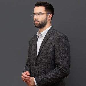 Gunmetal Rectangle Half Rim Unisex Eyeglasses by Vincent Chase VC-119664