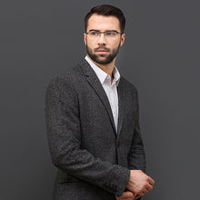 Load image into Gallery viewer, Gunmetal Rectangle Half Rim Unisex Eyeglasses by Vincent Chase VC-119664
