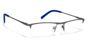 Gunmetal Rectangle Half Rim Unisex Eyeglasses by Vincent Chase VC-119664